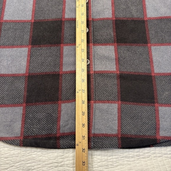 Freedom Foundry Shirt Men's XL‎ Gray/Red Plaid Fleece Button Up Long Sleeve - Picture 6 of 10